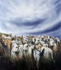Róbert Bielik, Ovce a tigre, 2011, olej na plátne