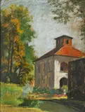 Viktor Krupec, V kaštieľskom parku, okolo 1935, pastel na papieri