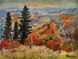Jozef Kollár, Banskoštiavnické vrchy, 1974, olej na kartóne