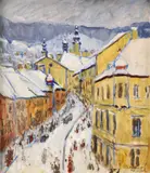 Jozef Kollár, Banská Štiavnica, 1968, olej na kartóne