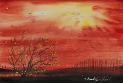 Jozef Šturdík, Úsvit, 1988, akvarel na papieri