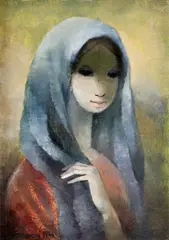 Edita Spannerová, Zadumaná, 1986, olej na kartóne