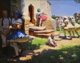 Veľkonočný utorok by Jozef Teodor Mousson, okolo 1935, olej na kartóne, sold Mar 2011