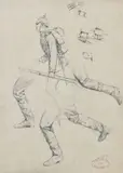 Ladislav Mednyánszky, Štúdia vojaka