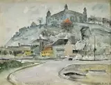 Bratislavské podhradie by Imro Weiner-Kráľ, 1968, akvarel na papieri, sold Mar 2011