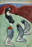 Peter Pálffy, Kľaňanie dieťaťu, 1925, akvarel na papieri