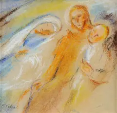 Jozef Teodor Tekel, Snímanie z kríža, okolo 1960, pastel na papieri