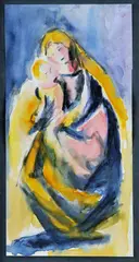 Jozef Teodor Tekel, Madona, okolo 1960, akvarel na papieri