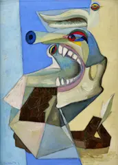 Július Szabó, Kompozícia, okolo 1967, olej, tempera, kombinácia techník na kartóne