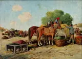 Béla Bertalán Gutaházy-németh, Na trhu, okolo 1910, olej na plátne