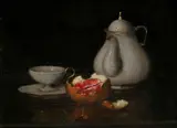 Lajos Nándory, Zátišie s melónom, okolo 1920, olej na dreve