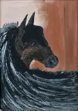 Karin Brániková, Koník, 2010, tempera na papieri