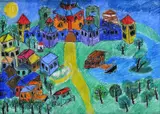 Kevin Budinský, Hrad, 2010, pastel na papieri