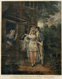 John - Wheatley Francis Eginton, Setting out to the fair, okolo 1790, farebný lept na papieri