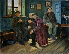 Fritz Sturm, V rozhovore o budúcnosti, 1922, olej na plátne