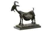 Koza by Pablo Picasso, neskoršia edícia, bronz, mramorový podstavec, sold Mar 2011