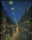 Lesser Ury, Nočný bulvár, okolo 1900, pastel na kartóne