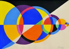 István Beöthy, Konštruktivistická kompozícia, okolo 1930, akvarel, tempera na papieri