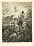 Max Švabinský, Mytologický výjav I., okolo 1950, litografia na papieri