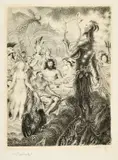 Max Švabinský, Mytologický výjav II., okolo 1950, litografia na papieri