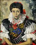 Věra Jičínska-leichterová, Dievča v kroji, 1929, olej na pátne