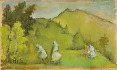 Aurel Kajlich, Na senách pri Piešťanoch, okolo 1930-40, gvaš, tempera na papieri