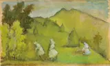 Aurel Kajlich, Na senách pri Piešťanoch, okolo 1930-40, gvaš, tempera na papieri