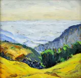 Jozef Kollár, Štiavnické hory, 1959, olej na kartóne