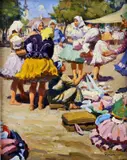 Na trhu v Michalovciach by Jozef Teodor Mousson, 1935, olej na plátne, sold Dec 2010