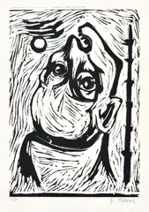 Umieranie by František Studený, 1945, linoleoryt na papieri (11/20), sold Dec 2010