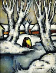 Ľudovít Lukáč, Motív z Kysúc II., 1973, olej na plátne