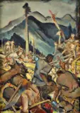 Drevári pod Ďumbierom by Martin Benka, 1943, olej na plátne, sold Dec 2010