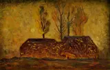 Humná by Miloš Alexander Bazovský, okolo 1955-57, olej na kartóne, sold Dec 2010