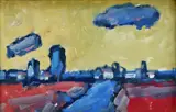 Július Lörincz, Krajina zo Žitného ostrova, okolo 1975, olej na plátne