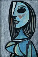 Ladislav Guderna, Hlava ženy, 1946, tempera na kartóne