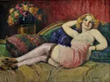 Richard Geiger, V budoiri, okolo 1930, olej na plátne