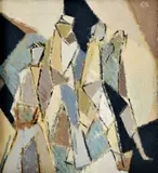Martinčeková Ester Šimerová, Chodci, 1980, olej na kartóne