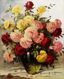 Kytica ruží by Adrianne Hermine Deák-henczné, okolo 1940, olej na plátne, sold Dec 2010