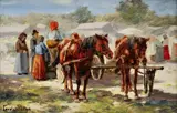 Carolus Pallya, Povoz na trhu, okolo 1930, olej na dreve