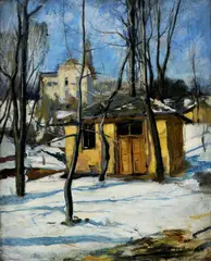 Ödön Heller, Zima na predmestí, okolo 1910, olej na plátne