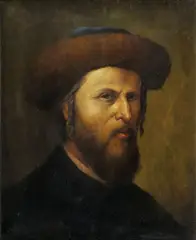 Isidor Kaufmann, Rabín, okolo 1890, olej na plátne, dublované
