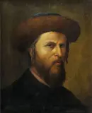 Isidor Kaufmann, Rabín, okolo 1890, olej na plátne, dublované