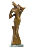 Alexander Archipenko, Ženský akt, neskoršia edícia (1919), bronz, mramorový podstavec