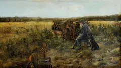 Jaroslav Friedrich Věšín, Na postriežke, okolo 1890, olej na plátne