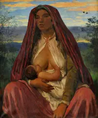 Jakub Obrovský, Matka a dieťa, 1940, olej na plátne