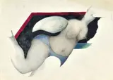 Milan Paštéka, Biele krídlo, 1979, farebné ceruzy na papieri