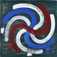 Július Koller, Otáznikový znak II., 1999, akryl na plátne