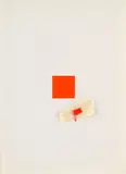 Dezider Tóth, Pocta Malevičovi IV., 1977, tempera, asambláž na papieri