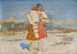 Važtianka v zime by Jan Hála, 1942, olej na plátne, sold Oct 2010