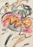 Greinerová Sibyla, Tanec I., okolo 1980, pastel na papieri